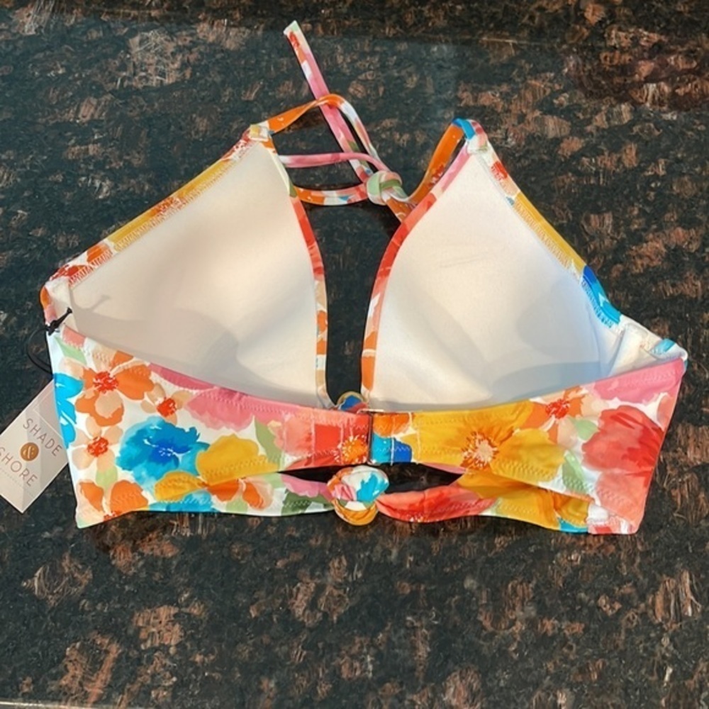 Shade & Shore double knit floral bikini bra top - Picture 2 of 3